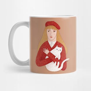 Girl and Cat Mug